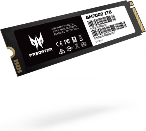 Disco Sólido 1TB Acer Predator GM7000, M.2, 7400MB/s, NVMe Gen4